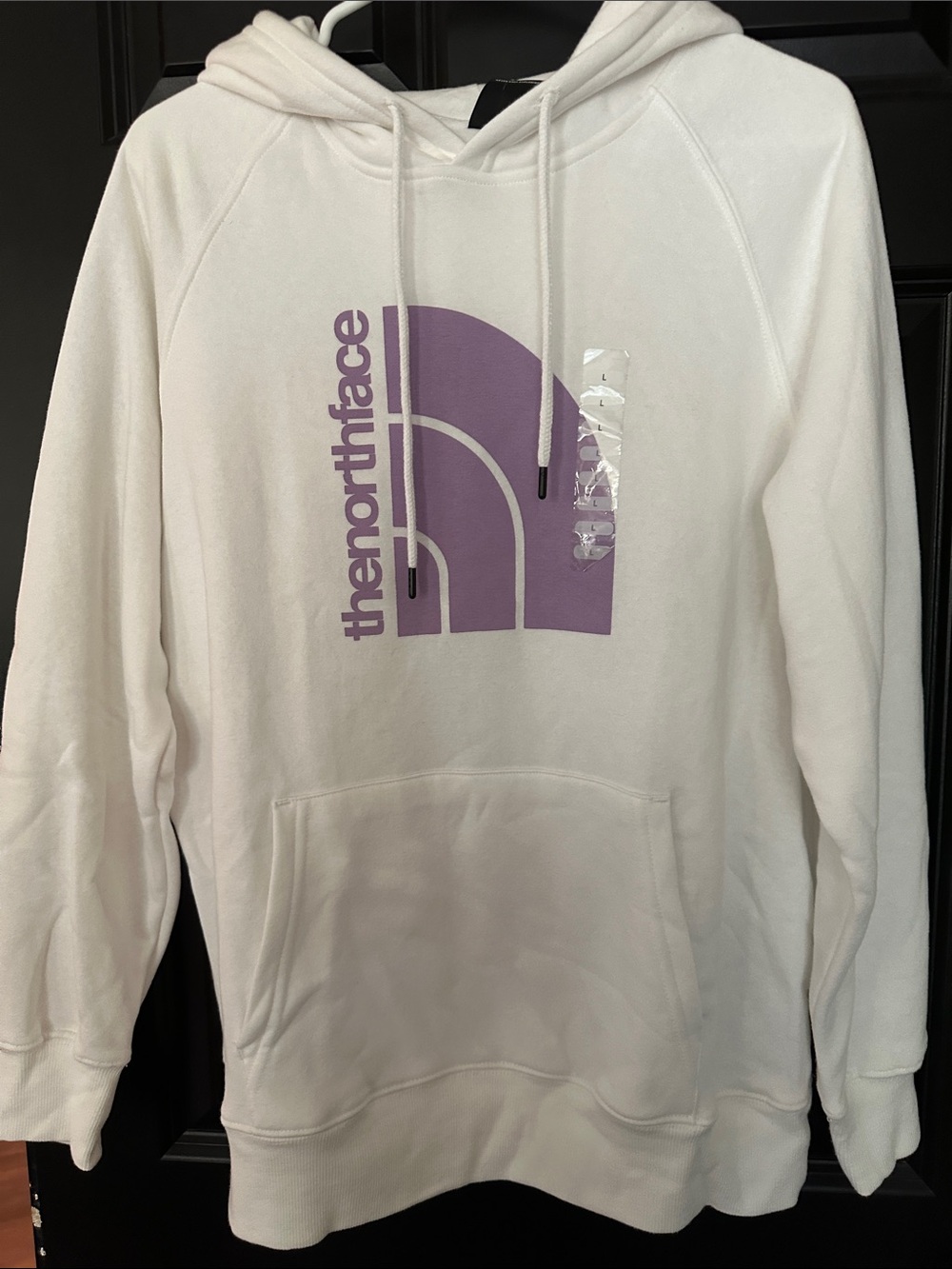 The North Face White Hoodie with Lavender Graphic